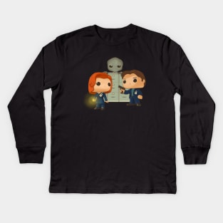 Fox Mulder and Dana Scully Funko pop Kids Long Sleeve T-Shirt